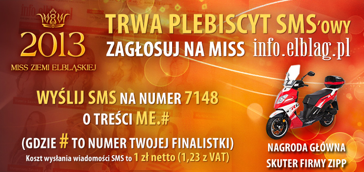 Wyślij SMS i wybierz Miss info.elblag.pl - głosując wygrywasz cenne nagrody! 