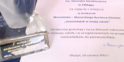 I miejsce dla SP 4 w konkursie Kuratora O�wiaty w Olsztynie „ Sze�ciolatek w mojej szkole”