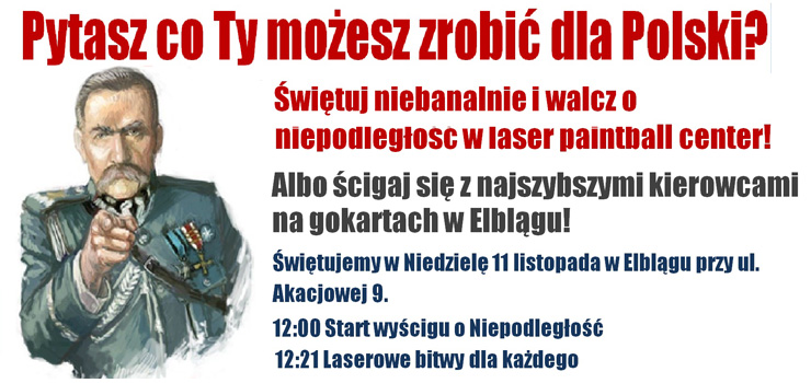 Walcz o Niepodlego! Rezerwici i Rekruci zbirka Niedziela w godz. 12 – 21.00. Wycig Niepodlegociowy.