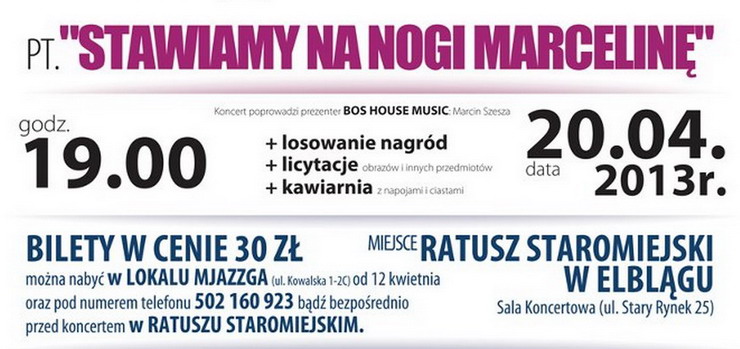 Ruszamy z kolejn akcj charytatywn „Stawiamy na nogi Marcelin”!