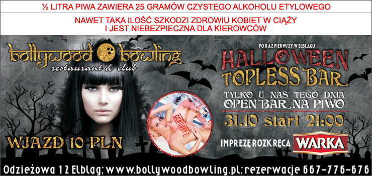 W Bollywood, 31 października barmanki będą topless. Na elblążan czekają darmowe drinki i open bar na piwo