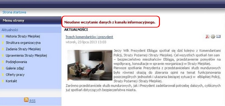 Straż Miejska nie chce informować o swojej pracy? Ostatni wpis na ich stronie jest z lipca br.