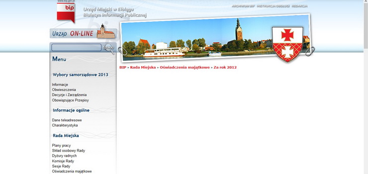 Dlaczego na BIP-ie nie ma oświadczeń majątkowych radnych za 2012 r.?