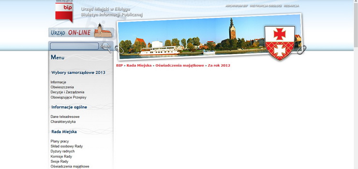 Dlaczego na BIP-ie nie ma owiadcze majtkowych radnych za 2012 r.?