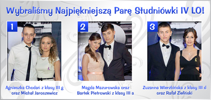 Agnieszka Chodań i Michał Jaroszewicz "Najpiękniejszą Parą Studniówki IV LO"!