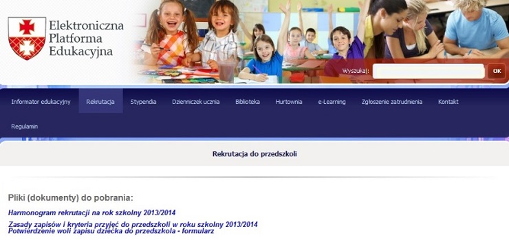 Rekrutacja do przedszkoli na rok szkolny 2014/2015 w formie elektronicznej