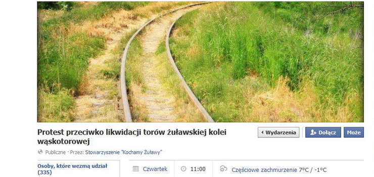 Na Facebook-u trwa protest przeciwko likwidacji torów żuławskiej kolei wąskotorowej