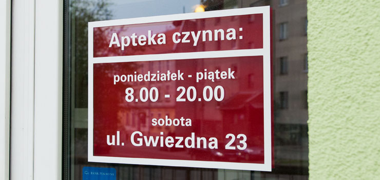 Każdą zmianę w funkcjonowaniu godzin pracy apteka będzie musiała zgłosić