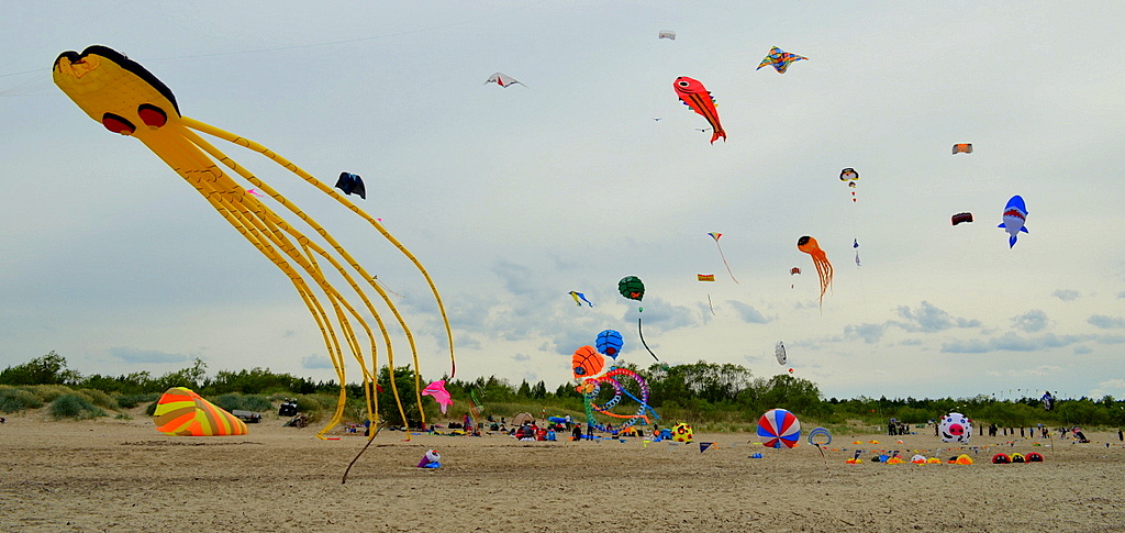Niebo nad Mikoszewem zapełniło się kolorowymi latawcami