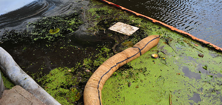 Substancja ropopochodna zanieczyściła rzekę Elbląg