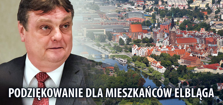 Podziękowanie Witolda Wróblewskiego dla mieszkańców Elbląga