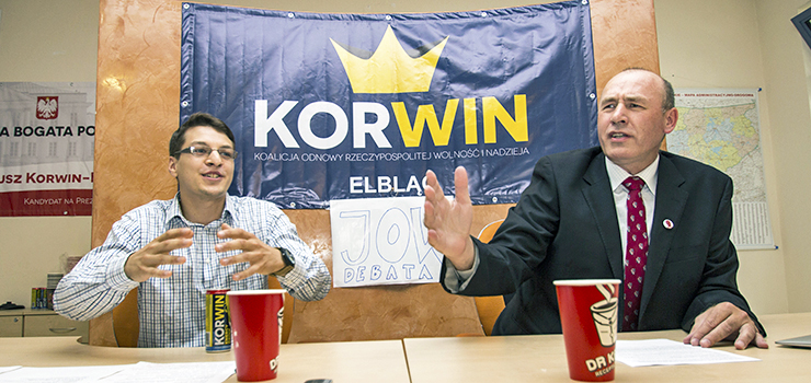 Jedni są za, drudzy przeciw. Elbląscy przedstawiciele Kukiza i Korwina starli się w debacie o JOW-ach