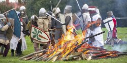 Na Wyspie Spichrzw odbya si ywa lekcja historii - zobacz zdjcia  z inscenizacji bitwy