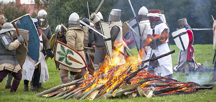 Na Wyspie Spichrzw odbya si ywa lekcja historii - zobacz zdjcia  z inscenizacji bitwy