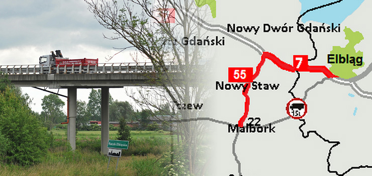 Od dziś na drodze krajowej 22 w kierunku Malborka obowiązują dwa objazdy