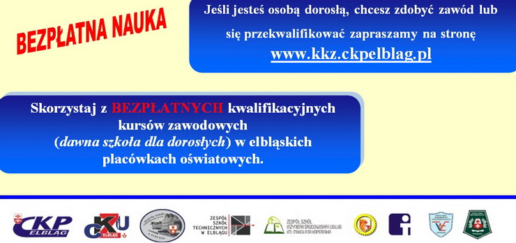 Bezpłatne szkoły zawodowe dla dorosłych w Elblągu!