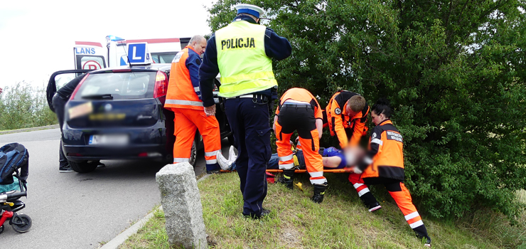 Malborska-Skrzydlata: kursantka motocyklem wjechaa do rowu. Ranna kobieta w szpitalu