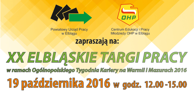 Zapraszamy na Jubileuszowe XX Elbląskie Targi Pracy