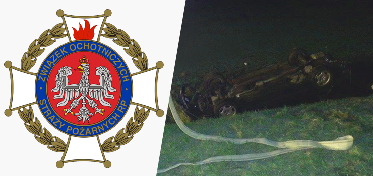 Wypadek niedaleko Elbląga. Mężczyzna jechał za szybko, wypadł z drogi i dachował