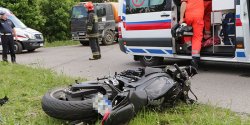 Czarna seria wypadk�w. Smier� motocyklisty na Mazurskiej w zderzeniu z ci�ar�wk�