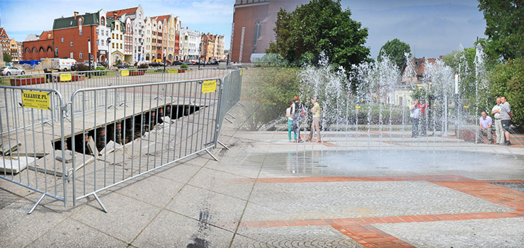 Fontanna na starówce znów działa. Miasto zabezpieczyło ją przed nierozważnymi kierowcami