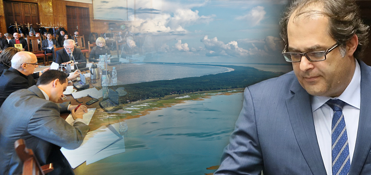 Trwa sesja RM, na sali Minister Grbarczyk. Poda lokalizacj Przekopu Mierzei Wilanej