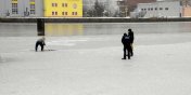 Interwencja policji na... rzece Elblg! Mczyzna wdkowa na cienkim lodzie!
