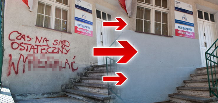 Napisy zniknęły, niesmak pozostał. Wilk: Na razie to są mury, ale obawiam się, że to może zagrozić pracownikom biur