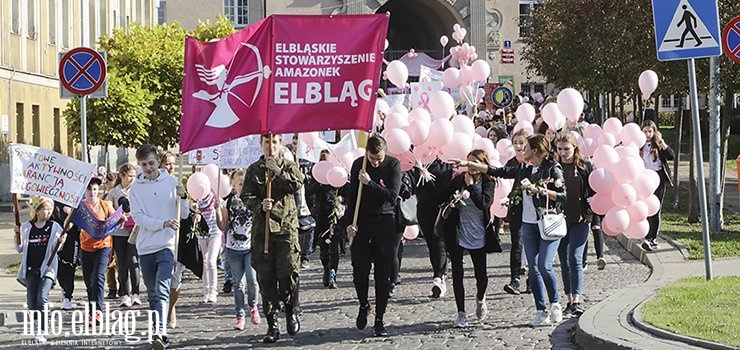 Marsz Zdrowia zaróżowił Elbląg. Kilkaset osób zachęcało do profilkatyki