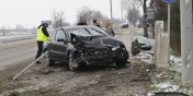 Grony wypadek na DK 7 w  Kazimierzowie na skrzyowaniu Helenowo - Marzcino. Jedna osoba ranna