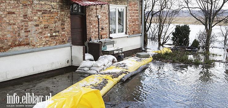 Poziom wody w rzece Elblg powoli opada, jednak stan pogotowia przeciwpowodziowego nie zosta odwoany