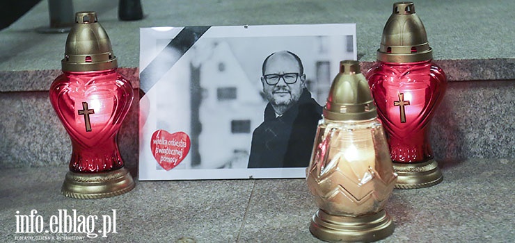 Elblążanie w milczeniu pożegnali Pawła Adamowicza. Zaprotestowali przeciw nienawiści i przemocy