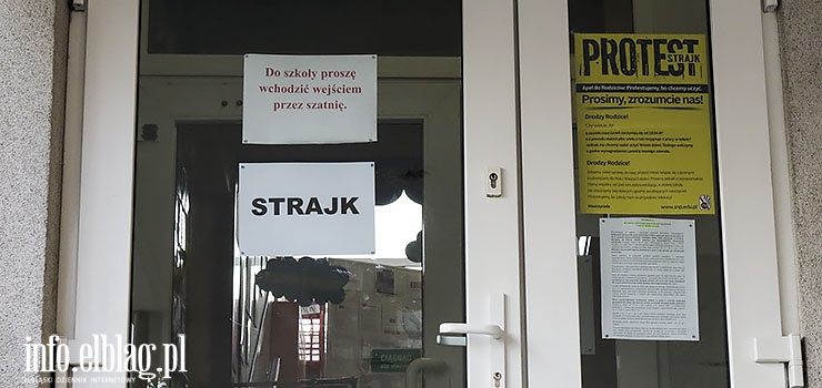 Nauczyciele rozpoczli strajk. Elblskie szkoy wiec pustkami