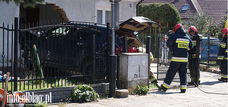 Ulica Kolejowa: Osobowe BMW wjechało w budynek mieszkalny
