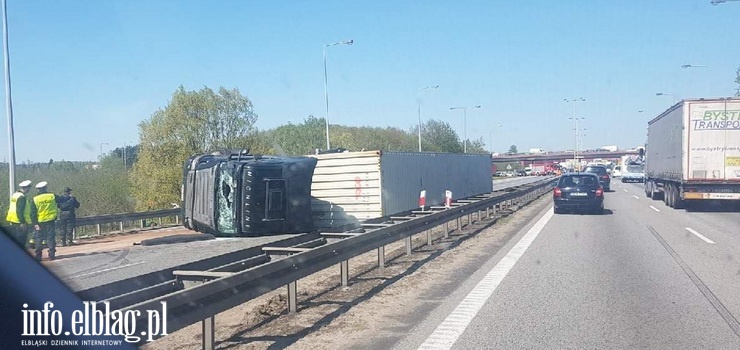 UWAGA! Ciężarówka z drewnem  zablokowała Obwodnicę Gdańska