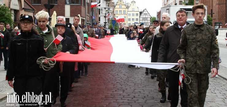 Dzie Flagi. Elblanie przeszli z biao-czerwon  - zobacz zdjcia