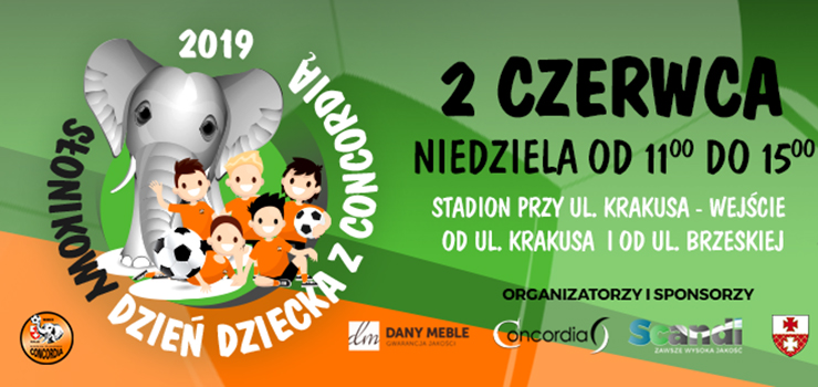 Piłkarskie atrakcje i mnóstwo zabawy dla najmłodszych. Słonikowy Dzień Dziecka z Concordią już 2 czerwca na Krakusa
