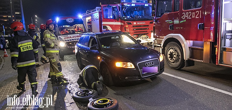Wypadek na ul. Podgórnej. Mężczyzna znalazł się pod samochodem