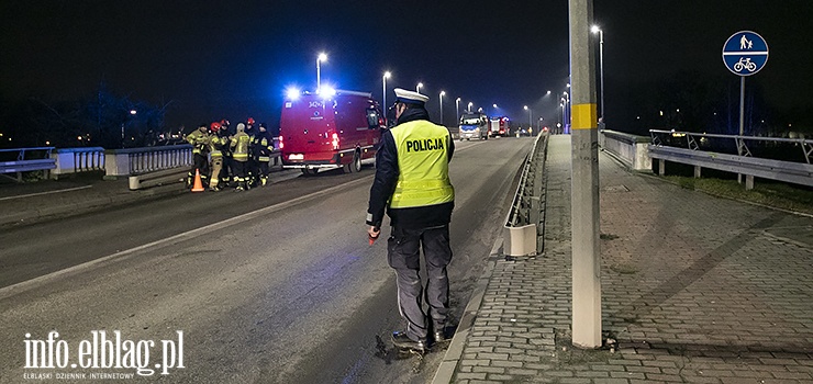 Próba samobójcza przy Tysiąclecia. Mężczyzna skoczył z mostu do rzeki Elbląg