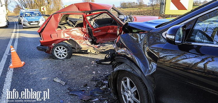  Szopy: Wypadek na drodze Elblg-Malbork. Ruch odbywa si wahadowo