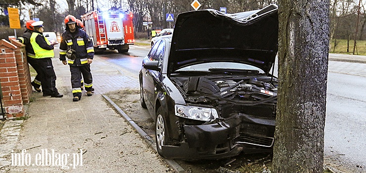 Uderzył audi w drzewo, dwie osoby w szpitalu