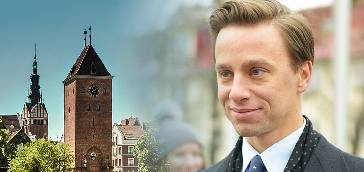 Kandydat na urząd Prezydenta RP Krzysztof Bosak w Elblągu