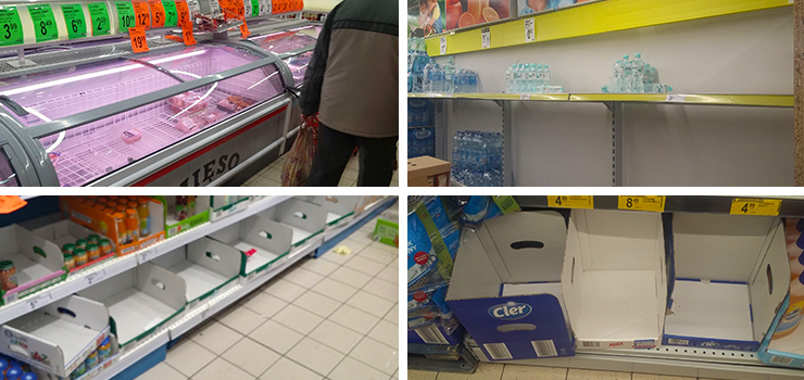 Ze sklepów znikają towary. Nie tylko ryż i papier toaletowy...