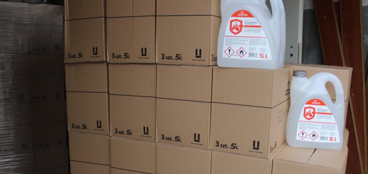 Płyn do dezynfekcji od elbląskiego samorządu