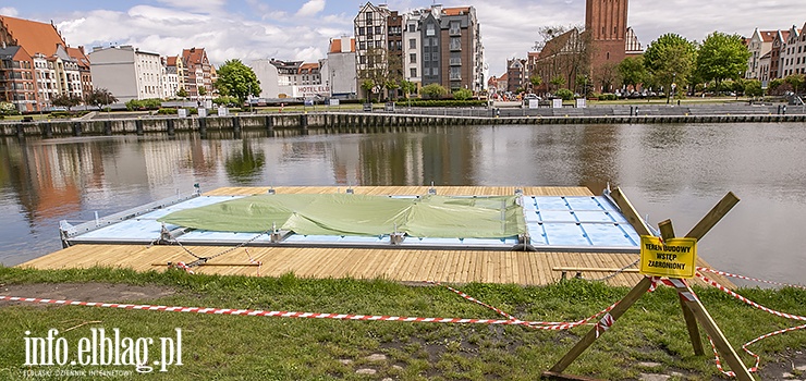 Ruszya budowa bazy sportw wodnych na rzece Elblg. Do czerwca powstanie pywajce biuro