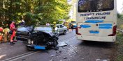 Wypadek autobusu i osobwek na DW503 koo Kadyn. Sprawc pijany kierowca osobwki
