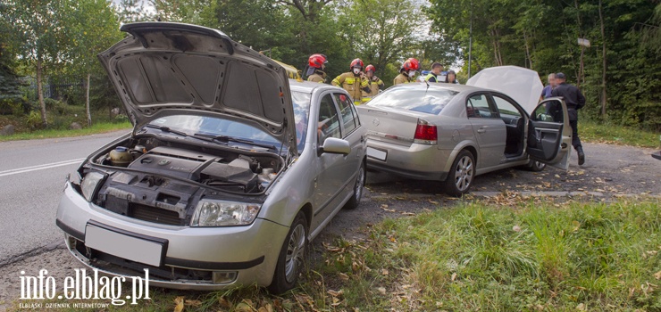 Zderzenie opla ze skodą. 26-latek kierujący oplem trafił do szpitala