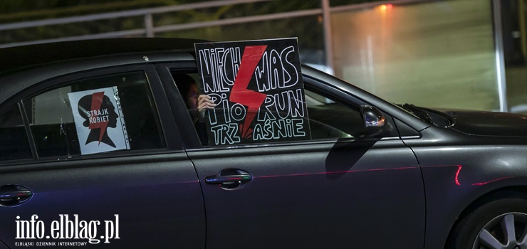 Strajk kobiet w Elblągu. Tym razem to był protest samochodowy