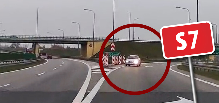 Wjechał pod prąd na S7 – reakcja instruktora nauki jazdy uchroniła od tragedii - zobacz film