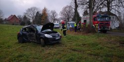 Osobowe renault uderzy�o w drzewo. Kieruj�ca 19-latka w szpitalu